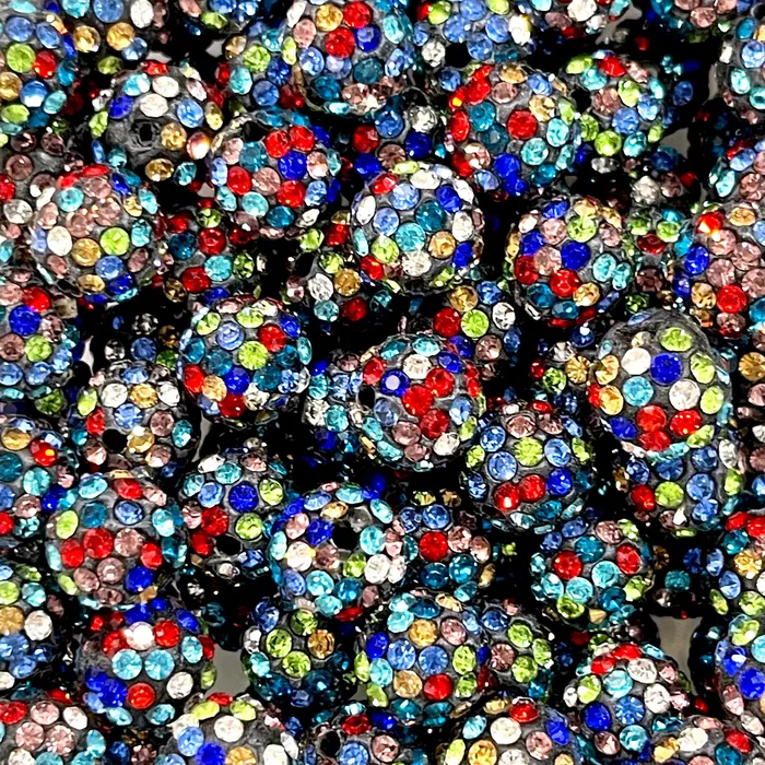 10mm Shamballa Beads 10mm Quality Pave Rhinestone Disco Balls3 pcs in a pack Peppy Beads Earrings