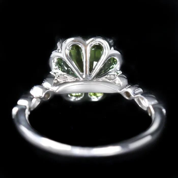 14K White Gold 351 Carat Tourmaline and Diamond Ring The Gem House Rings