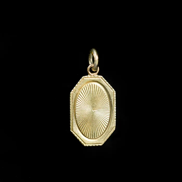 14K Yellow Gold Octagonal Charm OTC Charm Necklaces