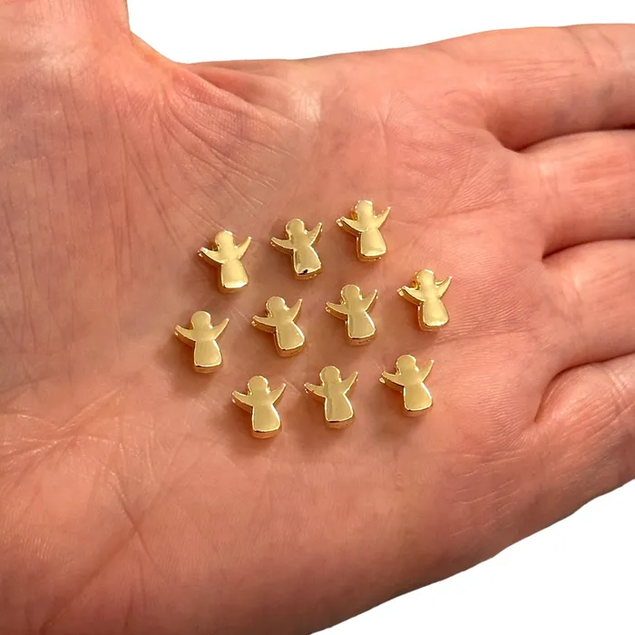24Kt Gold Plated Angel Spacer Charms Horizontal Hole Gold Angel Charms 10 pcs in a pack Peppy Beads Earrings 24Kt Gold Plated Angel Spacer Charms Horizontal Hole Gold Angel Charms 10 pcs in a pack Peppy Beads Earrings