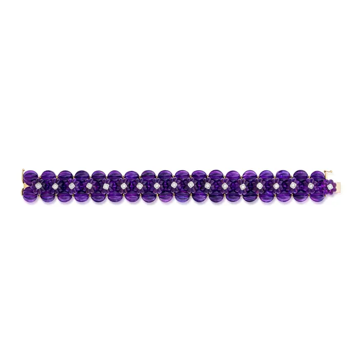 25900 Carat Amethyst and Diamond Bracelet Stephen Silver Fine Jewelry Bracelets