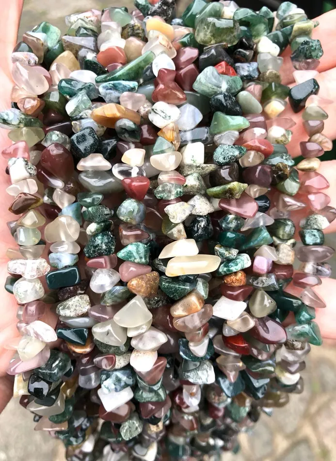 90 cm Strand Natural Freeform Indian Agate Chips Long strand 36 beads gemstone beads Peppy Beads Earrings