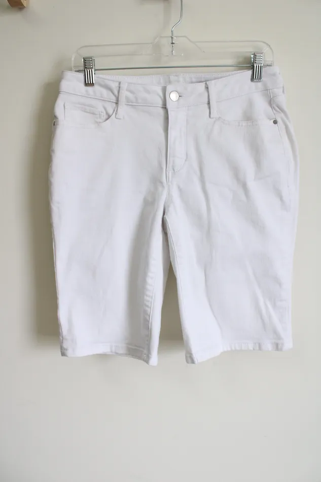 ana MidRise Bermuda White Denim Shorts 8 ana Rings