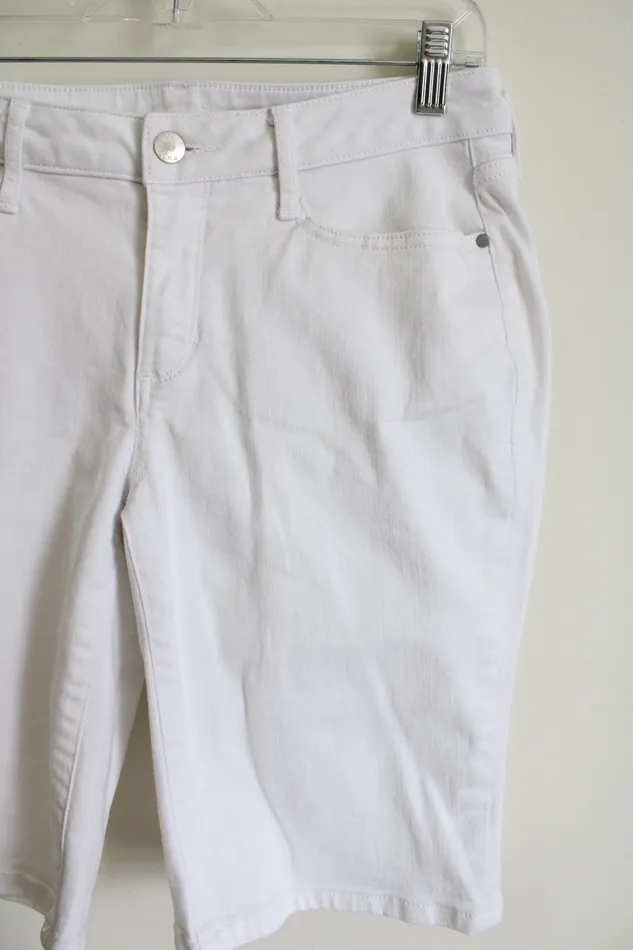 ana MidRise Bermuda White Denim Shorts 8 ana Rings