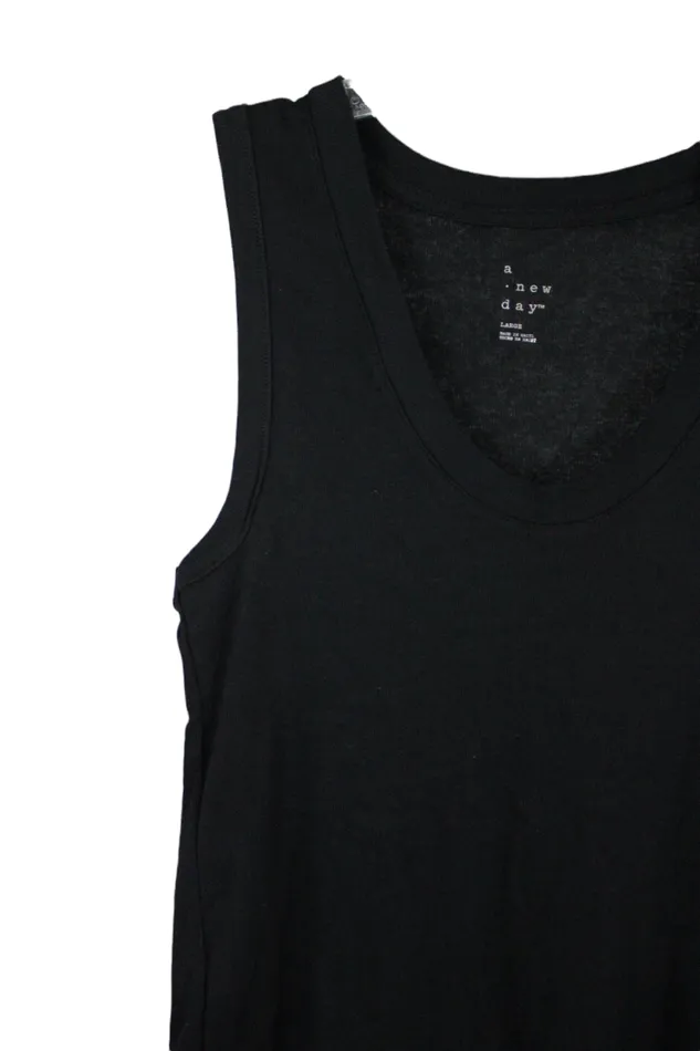 A New Day Black Rib Tank L A New Day Necklaces