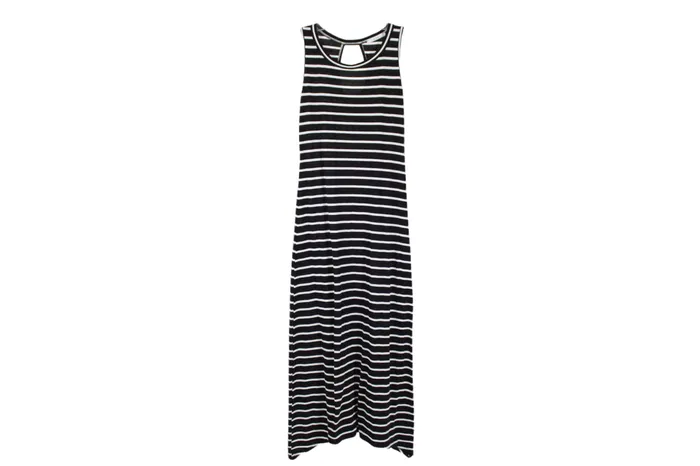 Acemi Rings Acemi Black White Striped Maxi Dress S