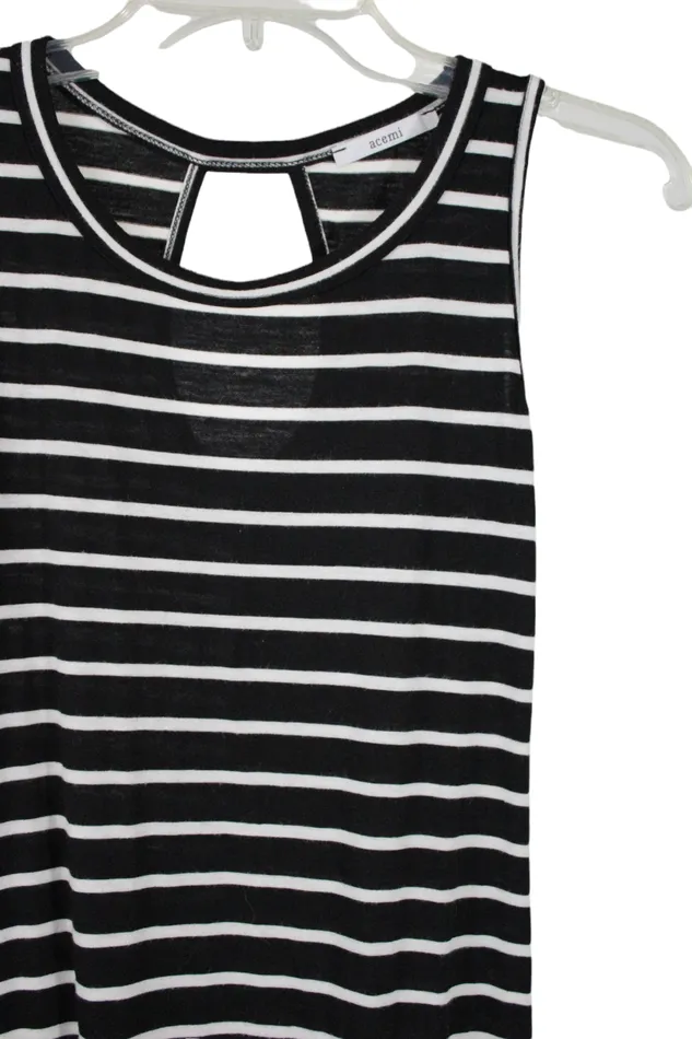 Acemi Rings Acemi Black White Striped Maxi Dress S