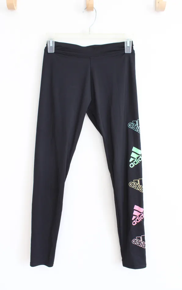 Adidas Black Athletic Leggings Youth L 14 Adidas Rings