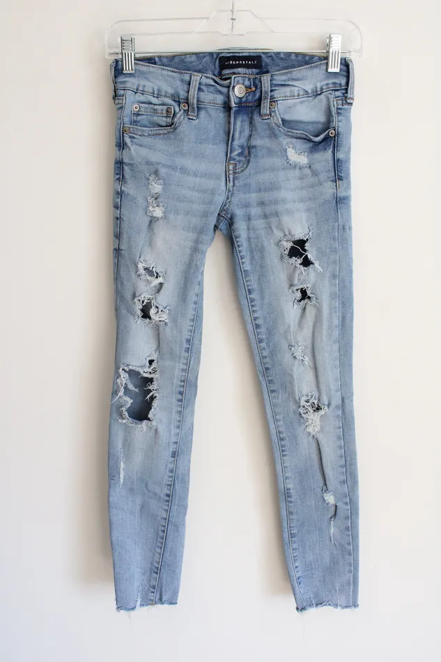 Aeropostale Earrings Aeropostale Distressed Low Rise Jegging Jeans 0 Short