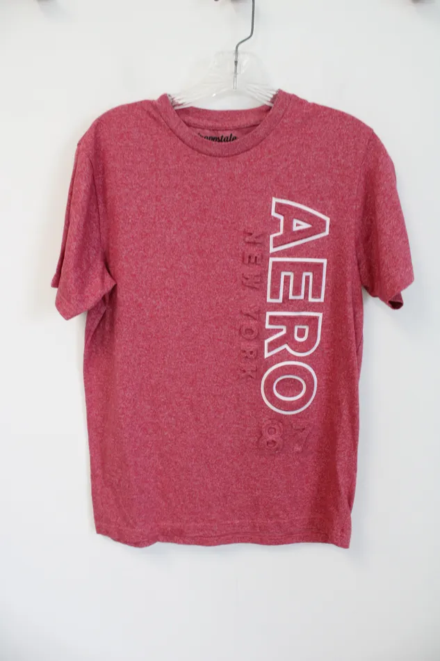 Aeropostale Red Heathered Logo Shirt S Aeropostale Earrings