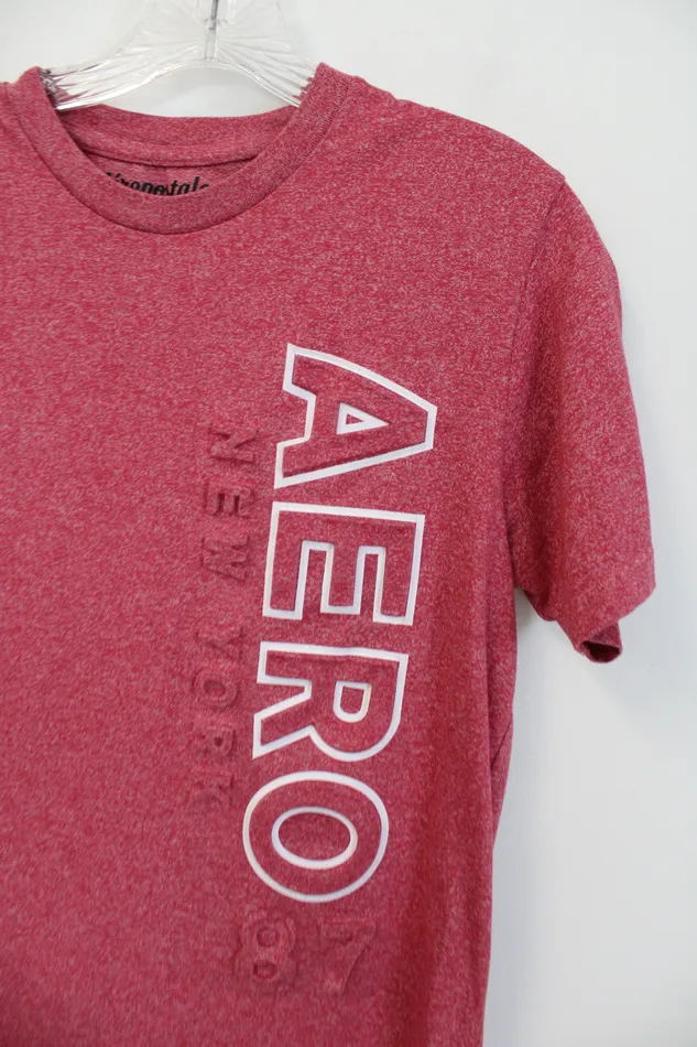 Aeropostale Red Heathered Logo Shirt S Aeropostale Earrings