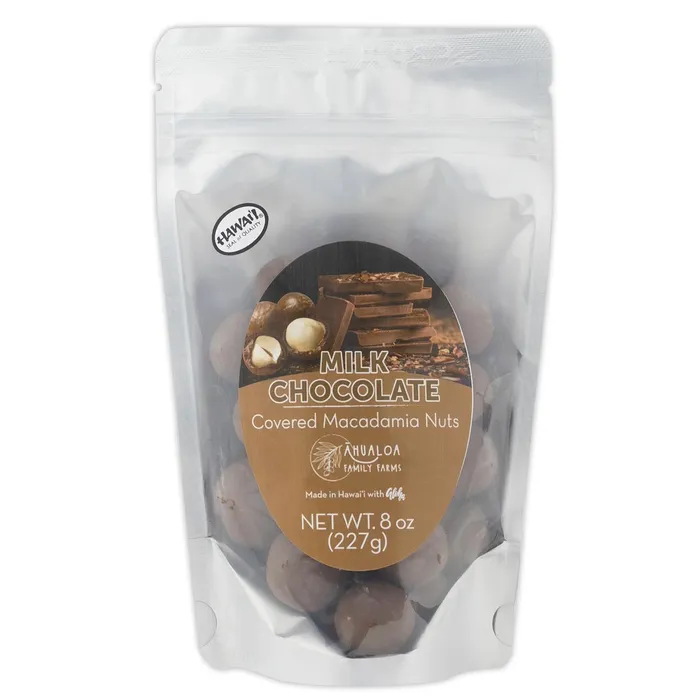 AHUALOAFARMS Earrings Ahualoa Milk Chocolate Covered Macadamia Nuts 8oz
