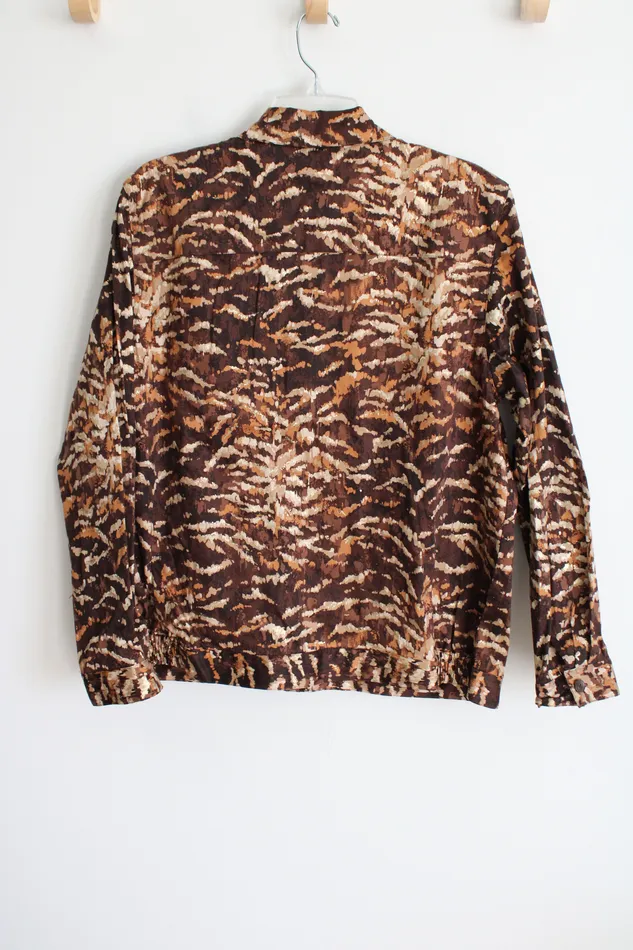 Alfred Dunner Brown Patterned Jacket 14 Alfred Dunner Earrings