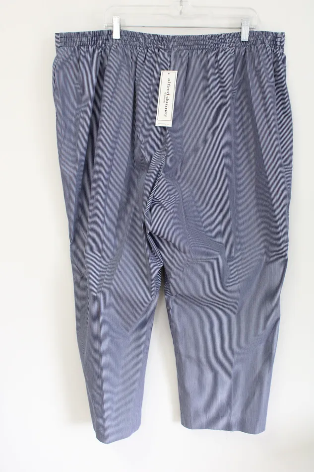 Alfred Dunner Rings NEW Alfred Dunner Blue White Striped Pants 24W
