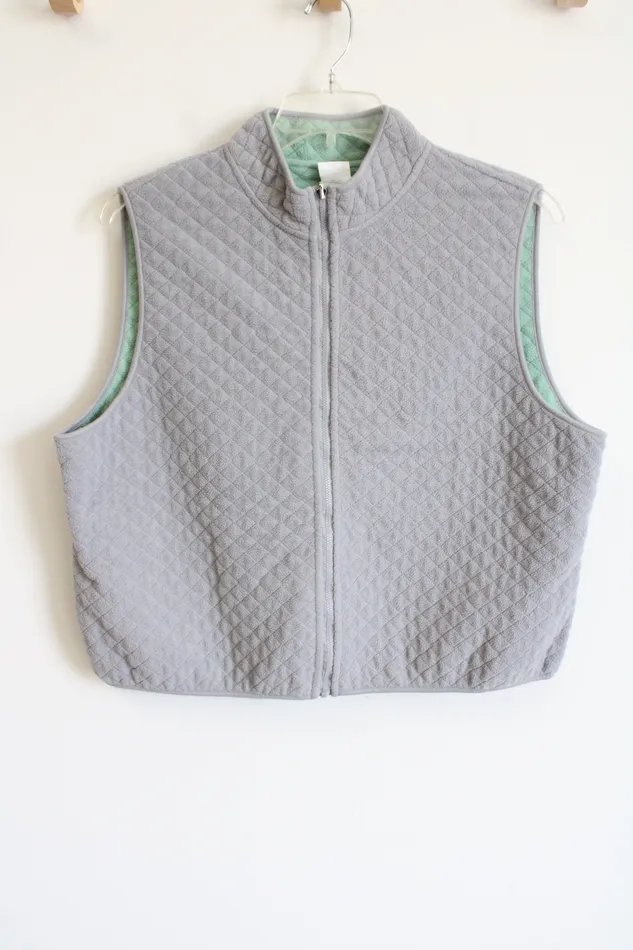 Alfred Dunner Soft Gray Vest XL Petite Alfred Dunner Earrings