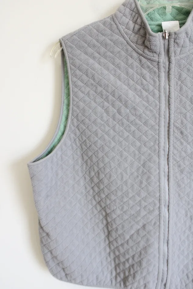 Alfred Dunner Soft Gray Vest XL Petite Alfred Dunner Earrings