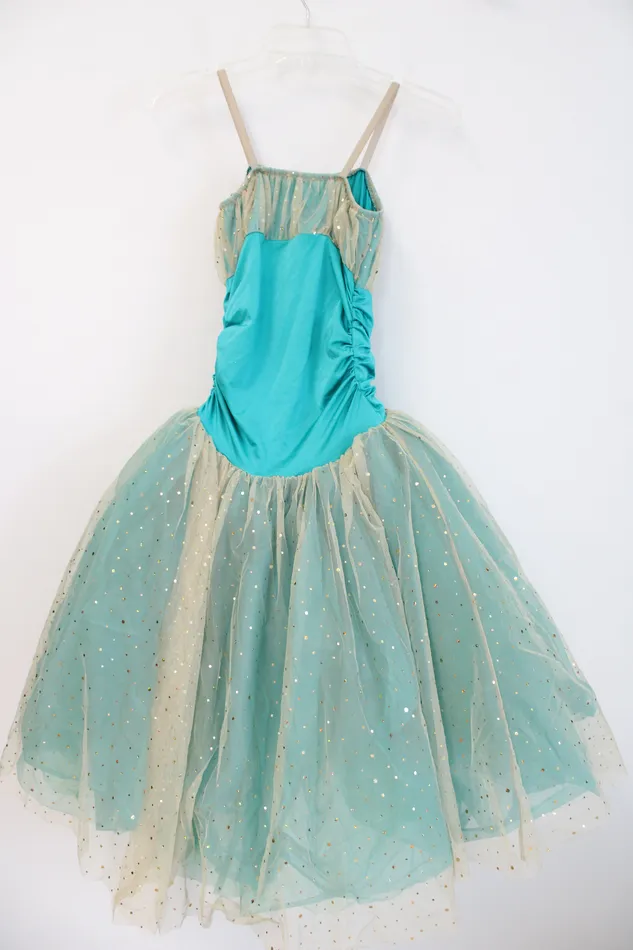 Algy PreStyled Sets Algy Teal Gold Sequined Tulle Dance Costume M