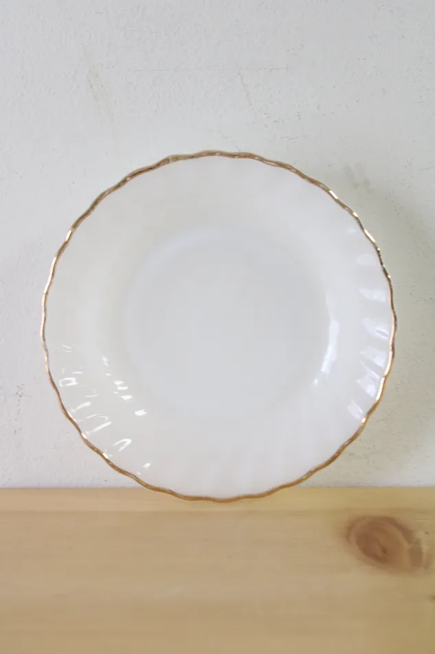 Anchor Hocking Fire King Milk Glass Gold Swirl Bowl 75 Anchor Hocking Earrings