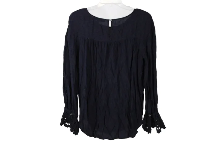 Ann Taylor LOFT Rings LOFT Blue Black Blouse M