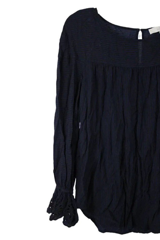 Ann Taylor LOFT Rings LOFT Blue Black Blouse M