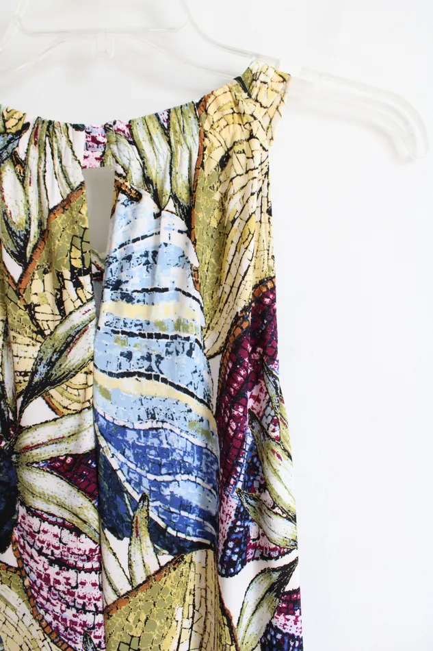 Anne Klein MultiColored Patterned Halter Neck Maxi Dress 14 Anne Klein Earrings