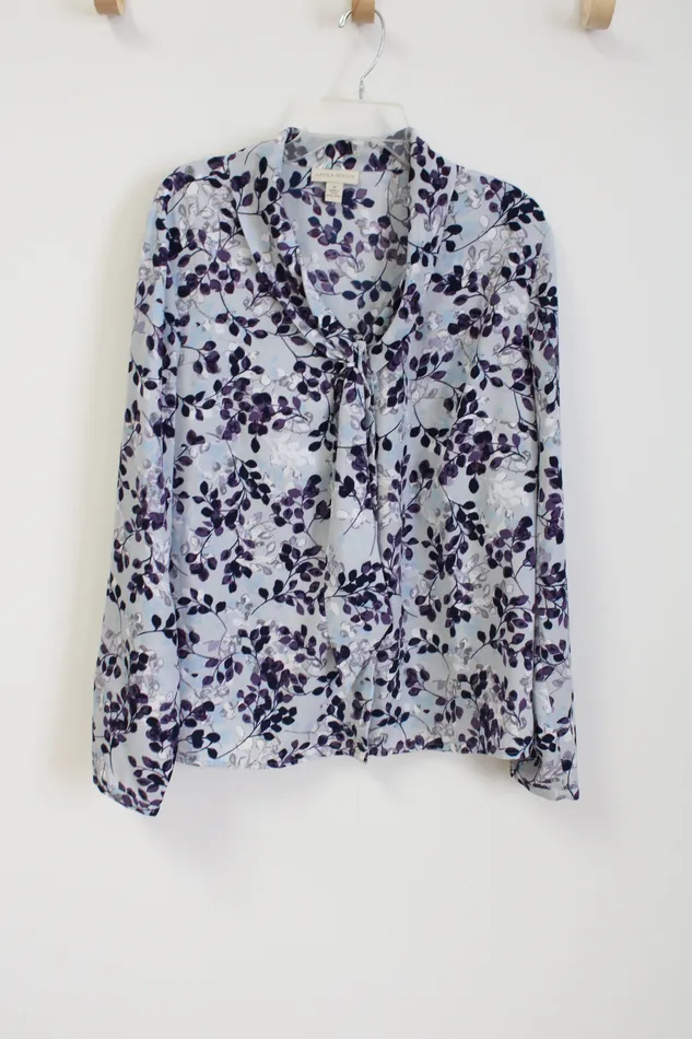 Appleseeds Rings Appleseeds Purple Floral Chiffon Blouse 18
