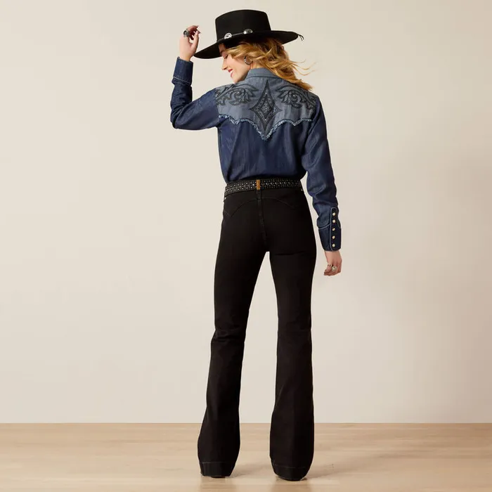 ARIAT CLOTHING Earrings ARIAT WOMENS HIGH RISE DIXIE SLIM TROUSER JEANS VALENCIA