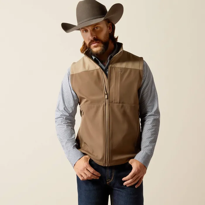 ARIAT MENS CLOTHING Earrings ARIAT MENS WYATT SOFTSHELL VEST MAJOR BROWNBRINDLE