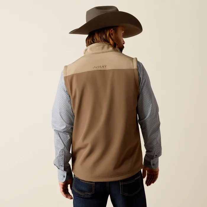 ARIAT MENS CLOTHING Earrings ARIAT MENS WYATT SOFTSHELL VEST MAJOR BROWNBRINDLE