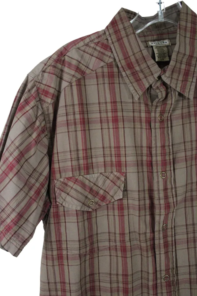 Arizona Earrings Arizona Brown Red Plaid Shirt L