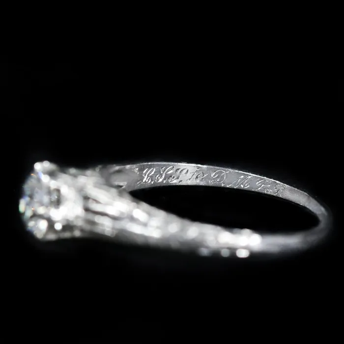 Art Deco 060 Carat Old European Cut Diamond Engagement Ring Circa 1924 K Goldschmidt Rings
