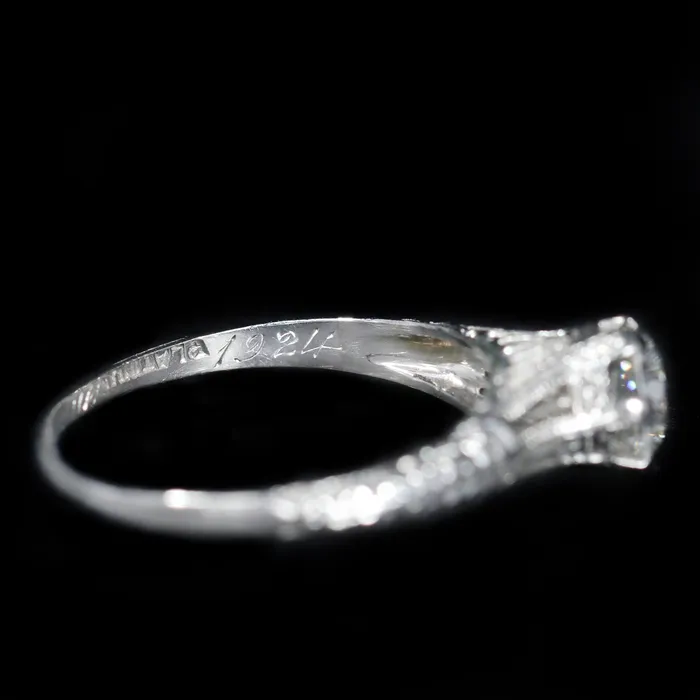 Art Deco 060 Carat Old European Cut Diamond Engagement Ring Circa 1924 K Goldschmidt Rings