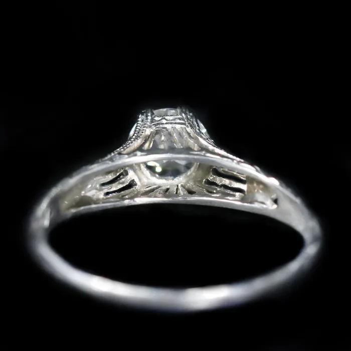 Art Deco 060 Carat Old European Cut Diamond Engagement Ring Circa 1924 K Goldschmidt Rings