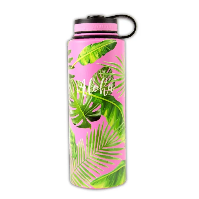 ASIAPACIFICSALE Necklaces Palm Leaf Insulated Flask 40 oz