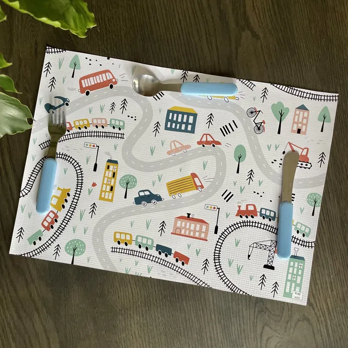BALI TRADING Necklaces Kids City and Cars Vinyl Placemat