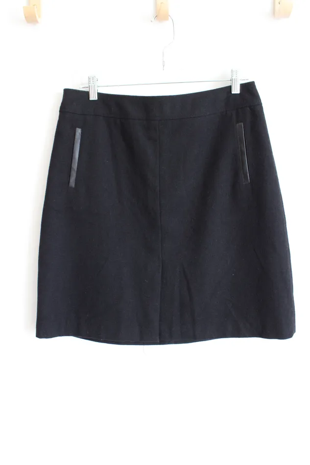 Banana Republic Black Wool Blend Skirt 12 Petite Banana Republic Rings