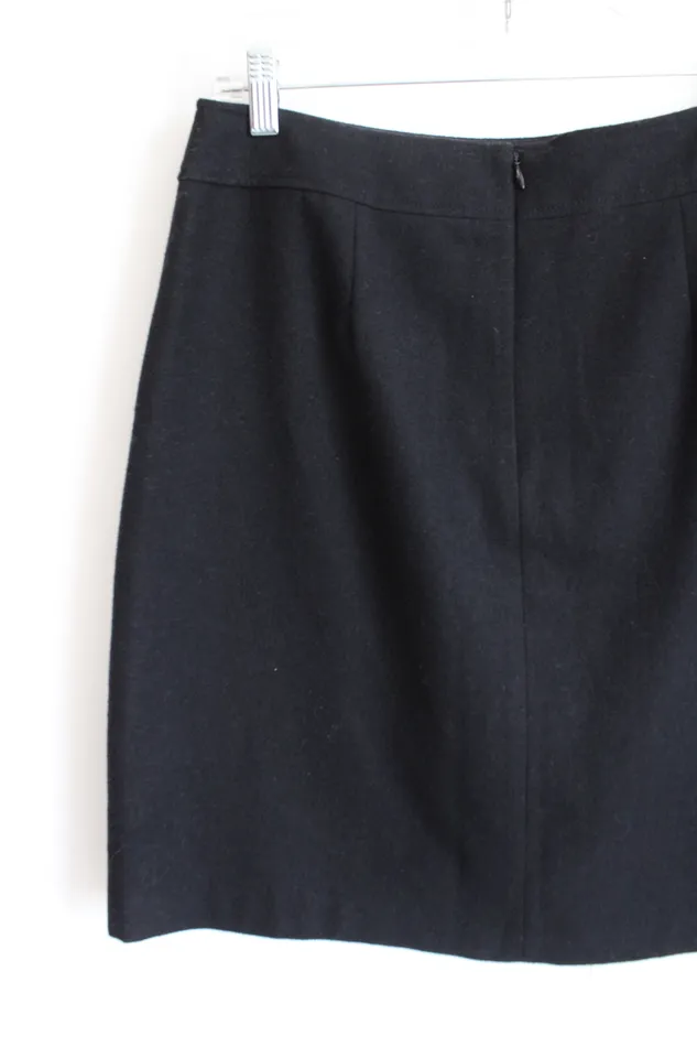Banana Republic Black Wool Blend Skirt 12 Petite Banana Republic Rings