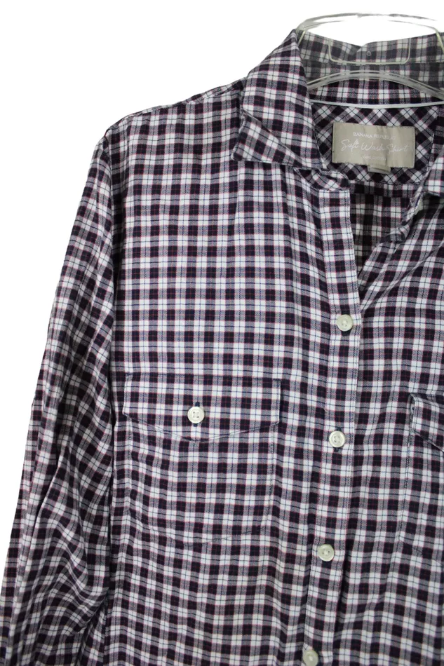 Banana Republic Rings Banana Republic Soft Wash Shirt Blue Red Plaid Top L