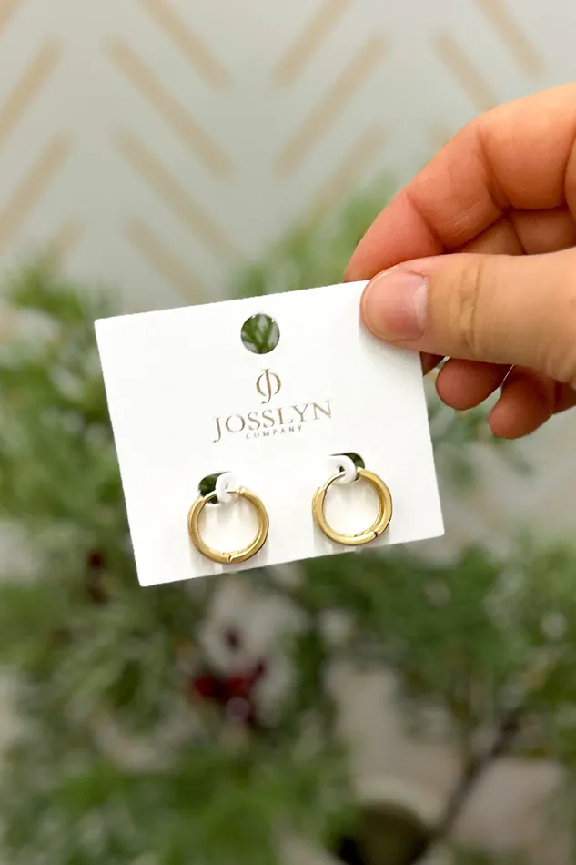 BF DEAL Cutout Checker Hoop Huggie Earring Matte Silver JOSSLYN by Wall to Wall Earrings