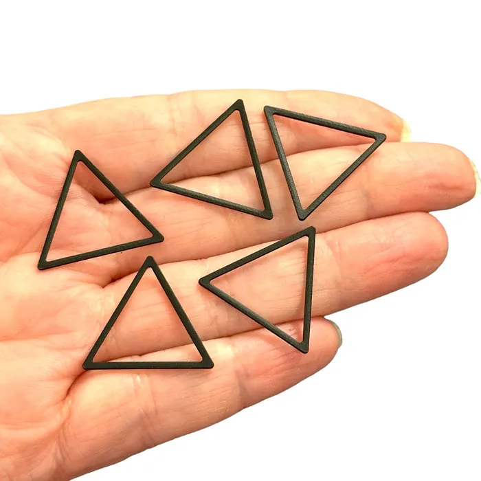 Black Plated 24mm Triangle Charms Black Triangle Connector Charms 5 pcs in a pack Peppy Beads Rings Black Plated 24mm Triangle Charms Black Triangle Connector Charms 5 pcs in a pack Peppy Beads Rings