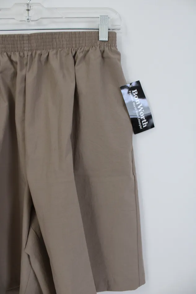 Bonworth Earrings NEW Bonworth Taupe Polyester Shorts M