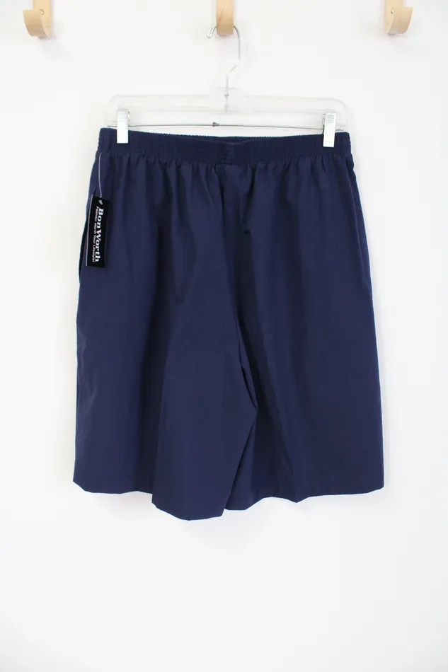 Bonworth Rings NEW Bonworth Dark Navy Blue Polyester Shorts M