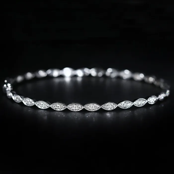 Bracelets 14K White Gold 038 Carat Diamond Bangle Bracelet Diamond South