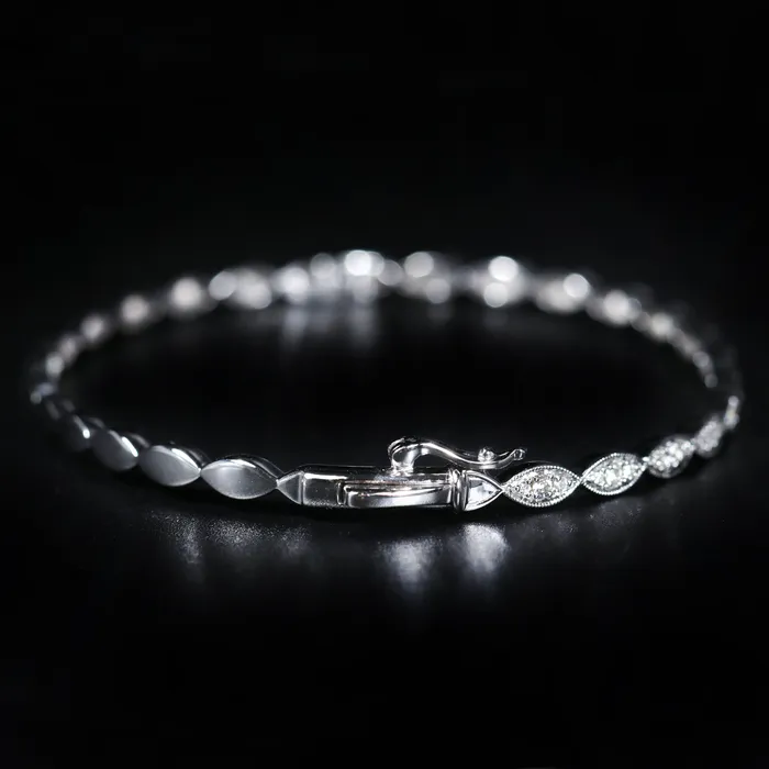 Bracelets 14K White Gold 038 Carat Diamond Bangle Bracelet Diamond South