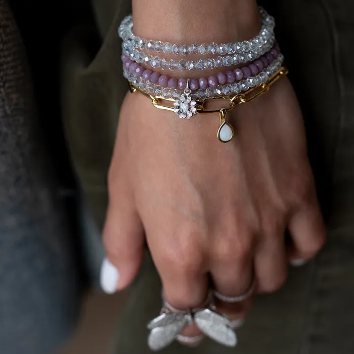 Bracelets 4mm Lucent Crystal Beaded Bracelet RACHEL LYNN CHICAGO