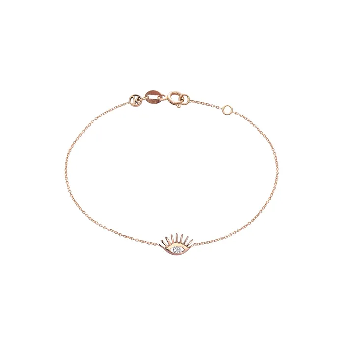 Bracelets Kismet by Milka Evil Eye Slim Chain Bracelet