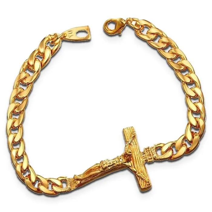 Bracelets Mens Cross Bracelet br Savior Lords Guidance