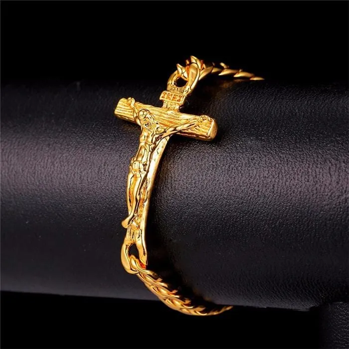 Bracelets Mens Cross Bracelet br Savior Lords Guidance