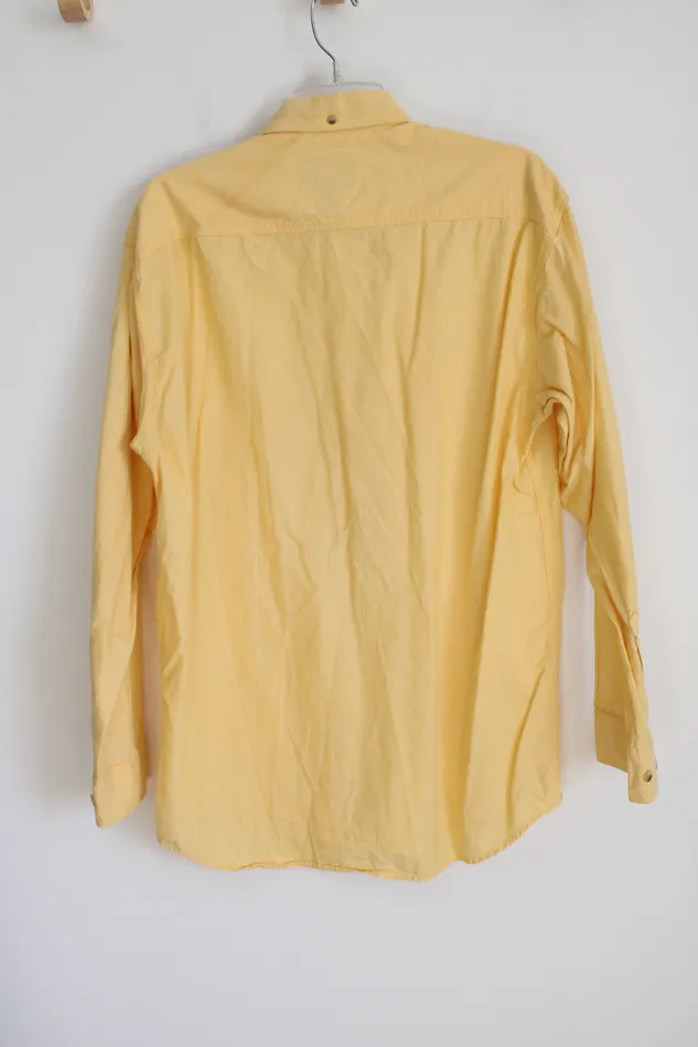 Cabelas Yellow Cotton Button Down Shirt M Tall Cabelas Earrings