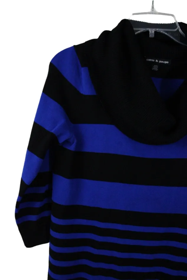 Cable Gauge Blue Black Sweaters M Cable Gauge Rings